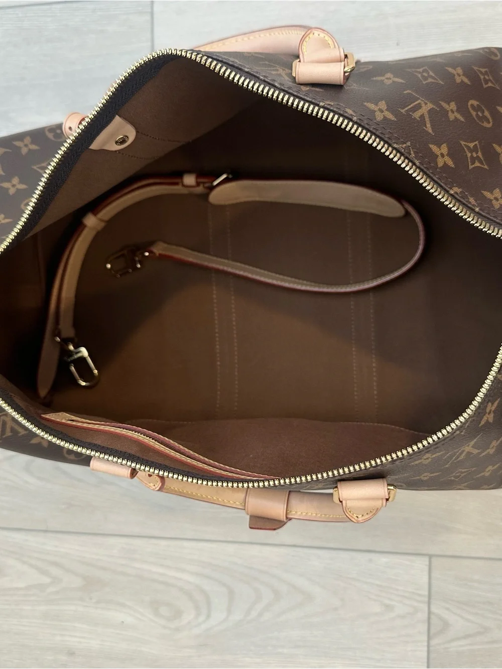 Louis Vuitton Monogram Canvas Travel Duffel with Natural Leather Trim